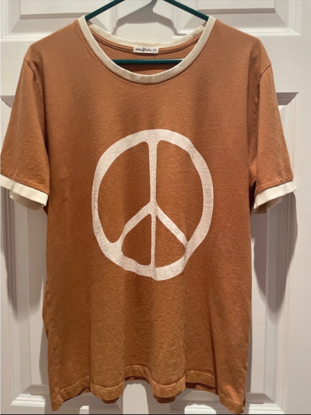 the Bee & the Fox Peace Sign Fitted Ringer size XL fitted